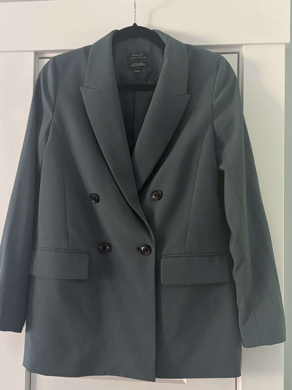 Womens Teal Green Tailored Suit Pants - Picture 2 of 5